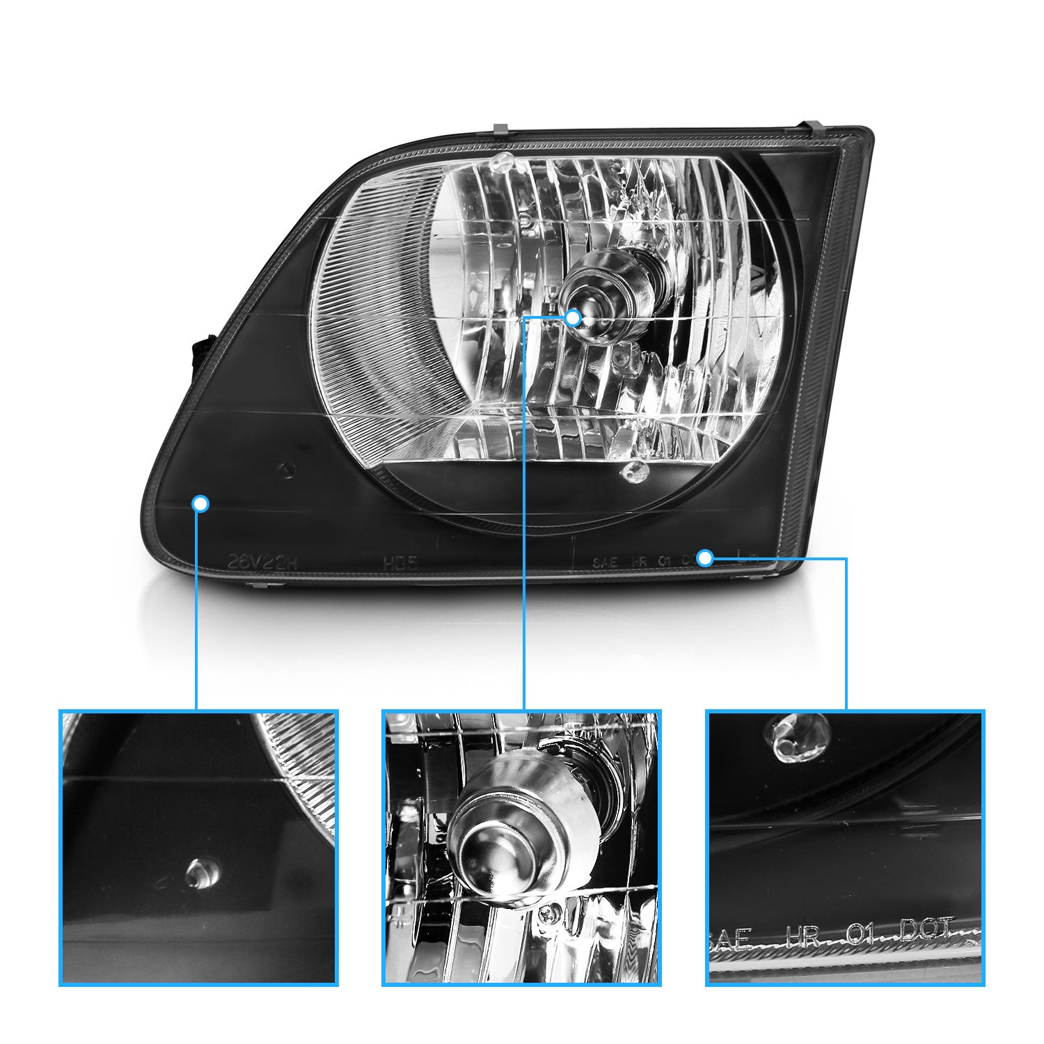 FORD F-150 97-03 HEADLIGHTS G2 BLACK