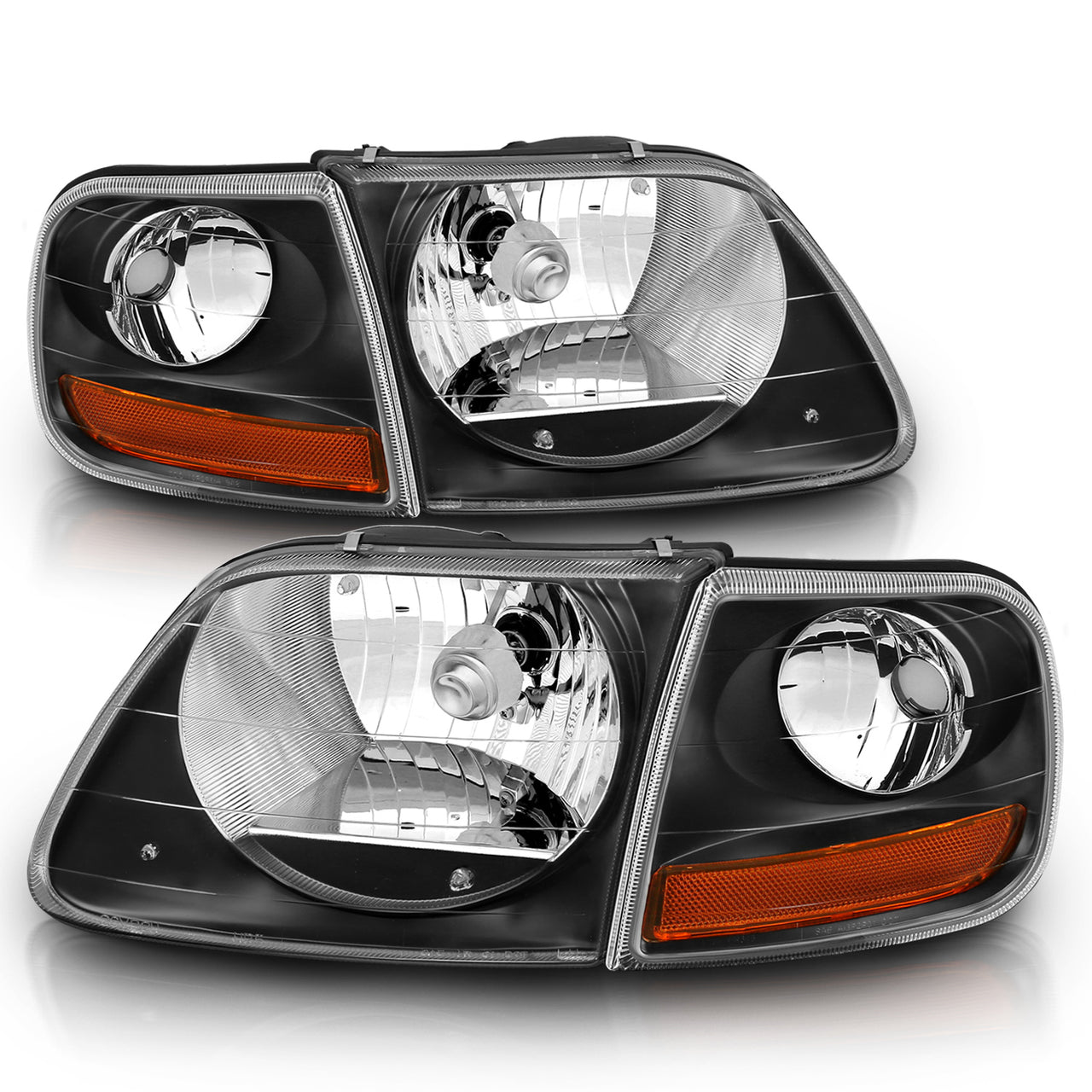 FORD F-150 97-03 HEADLIGHTS G2 BLACK W/ PARKING LIGHTS