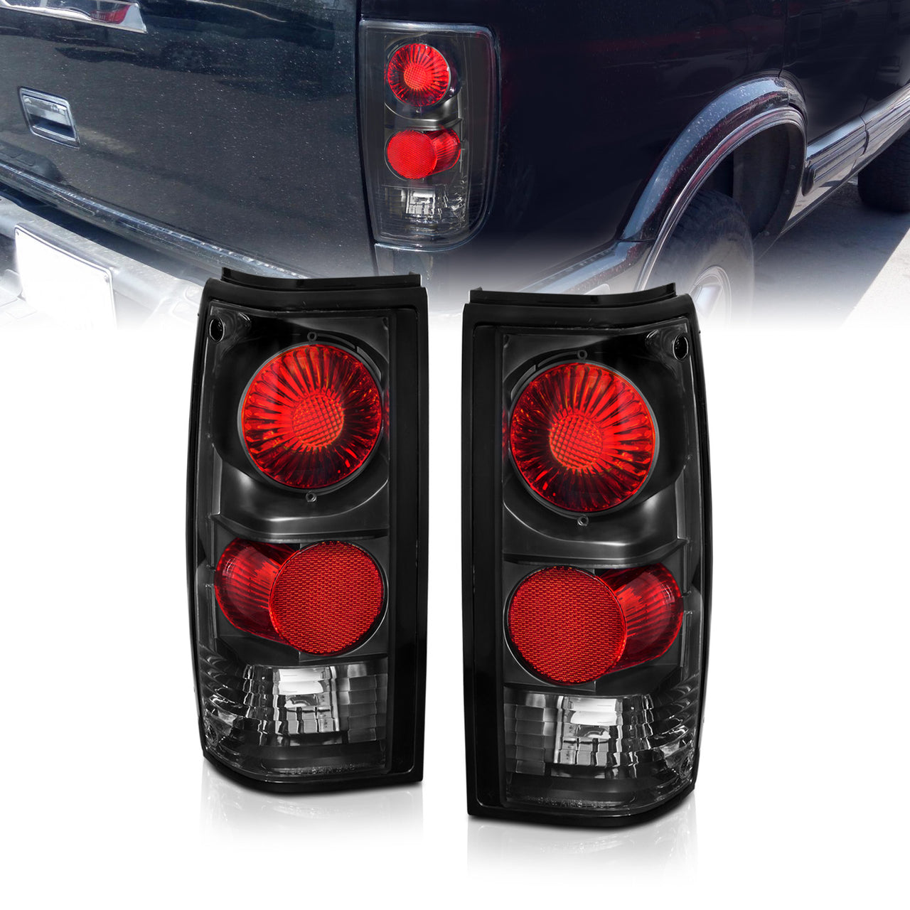 CHEVY S-10/GMC SONOMA 82-93 TAIL LIGHTS BLACK