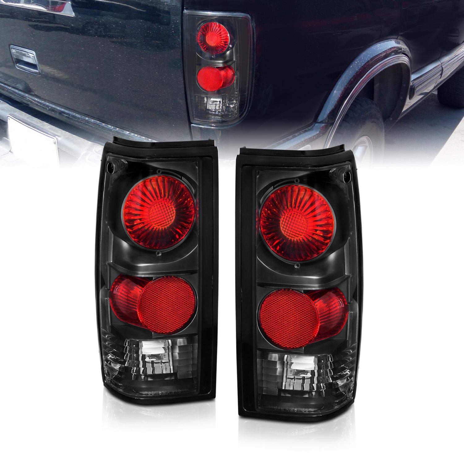 CHEVY S-10/GMC SONOMA 82-93 TAIL LIGHTS BLACK