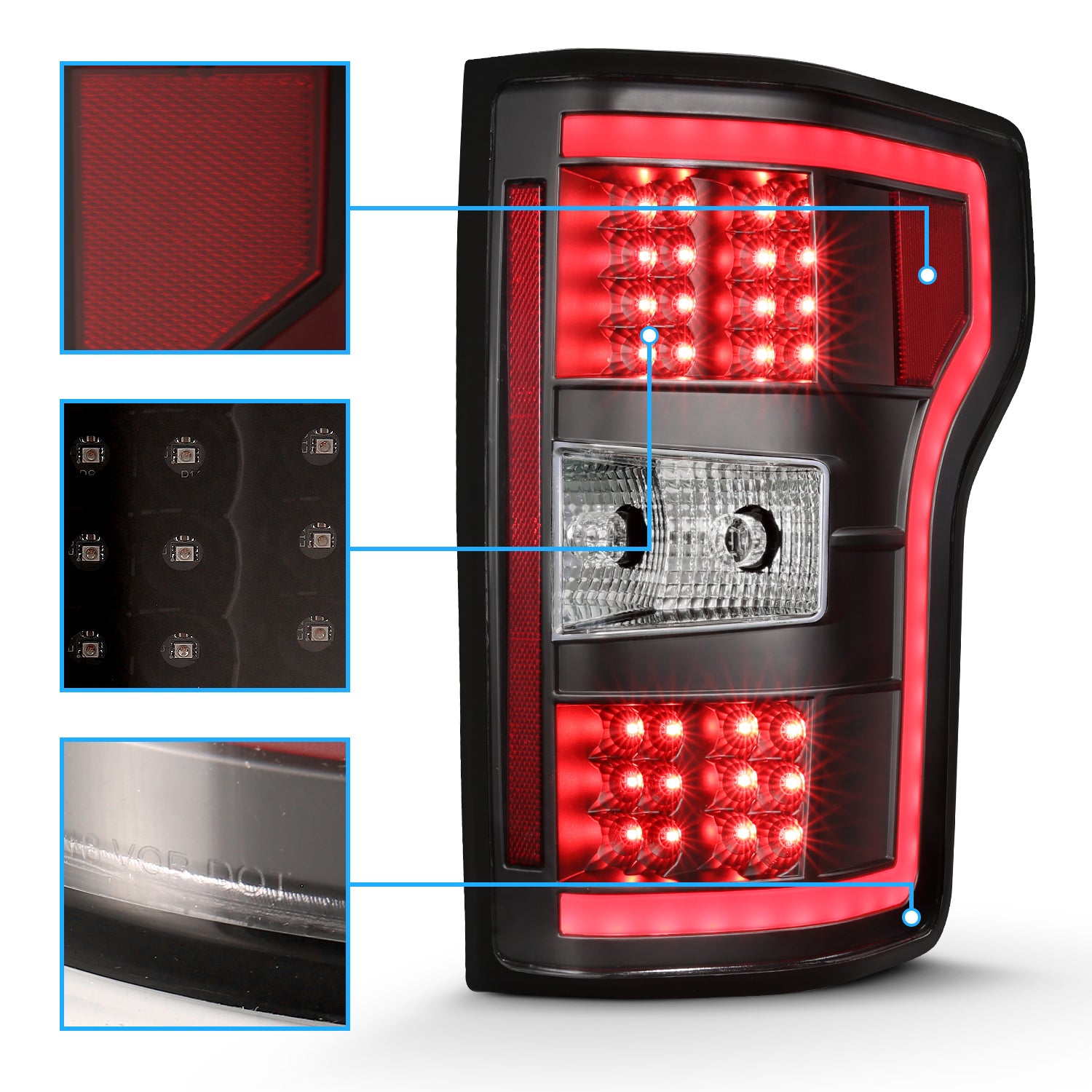 FORD F-150 2018 LED TAIL LIGHTS G2 JDM BLACK