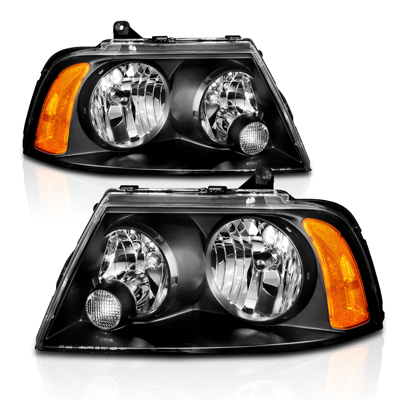 LINCOLN NAVIGATOR 03-05 HEADLIGHTS BLACK AMBER