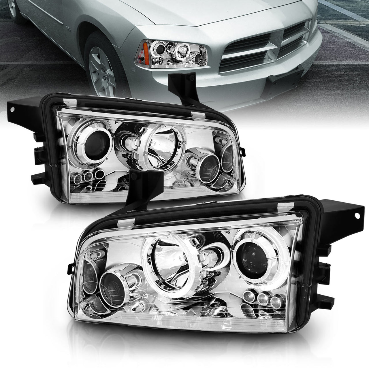 FORD F-150 09-13 PROJECTOR HEADLIGHTS G2 HALO LED BLACK AMBER (RX HALO)