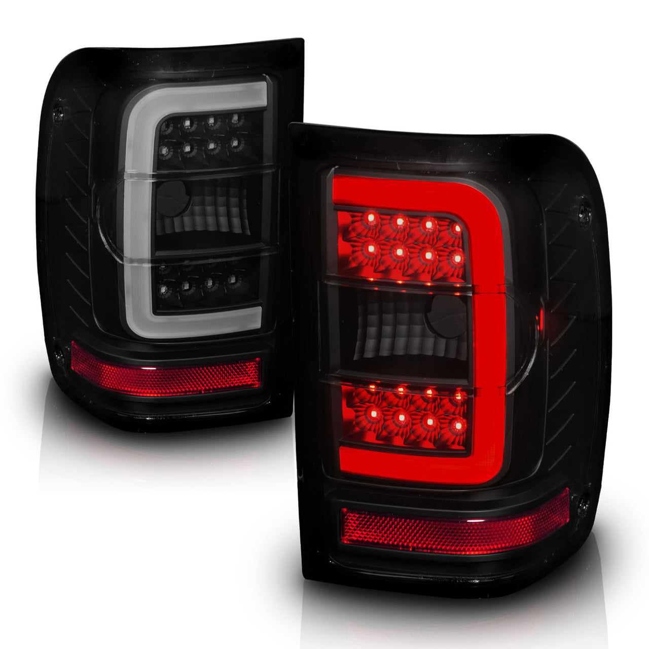 FORD RANGER 01-11 TAIL LIGHTS BLACK HOUSING SMOKE LENS W/C LIGHT BAR