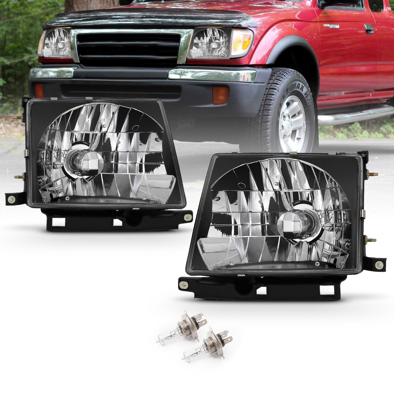 TOYOTA TACOMA 97-00 HEADLIGHTS BLACK