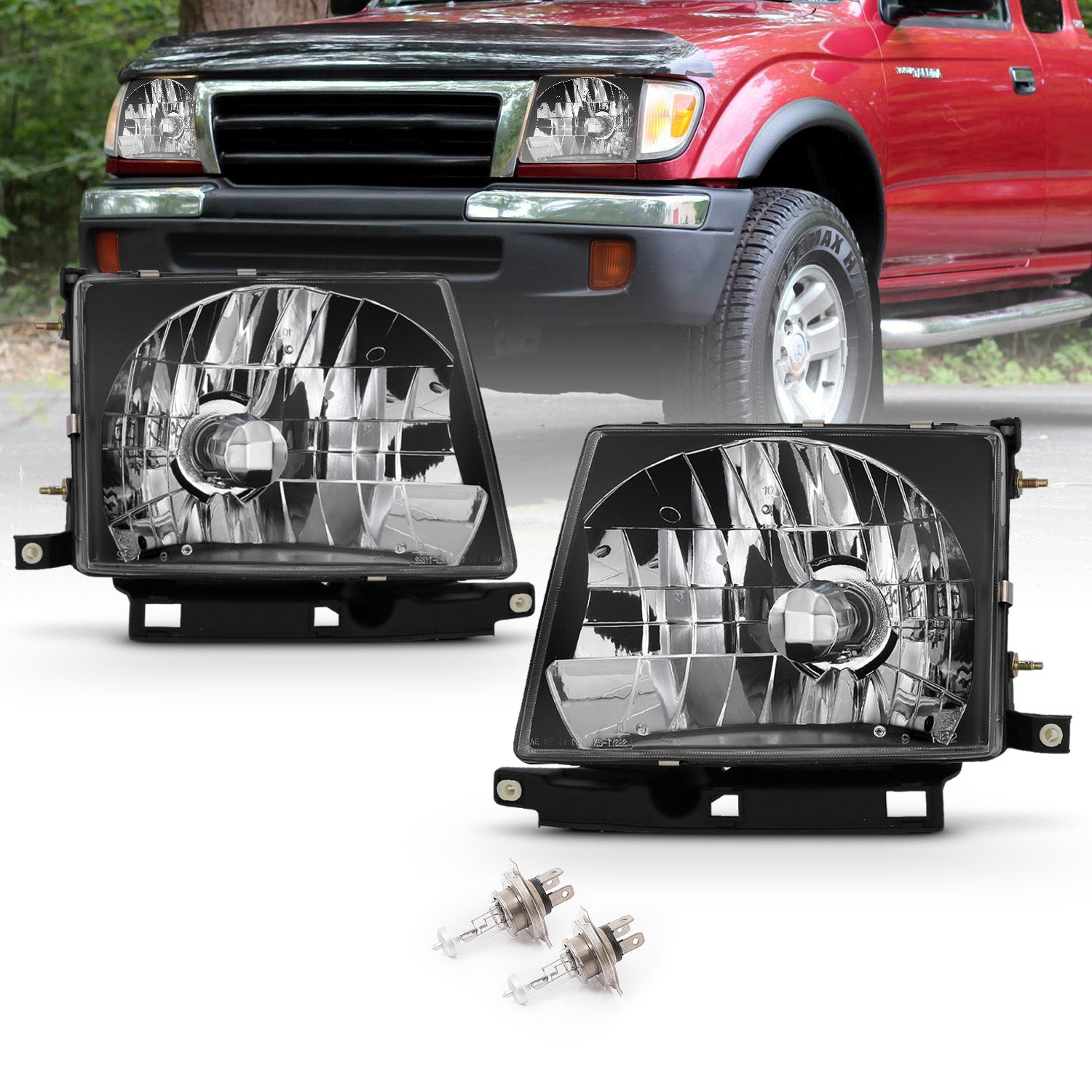 TOYOTA TACOMA 97-00 HEADLIGHTS BLACK