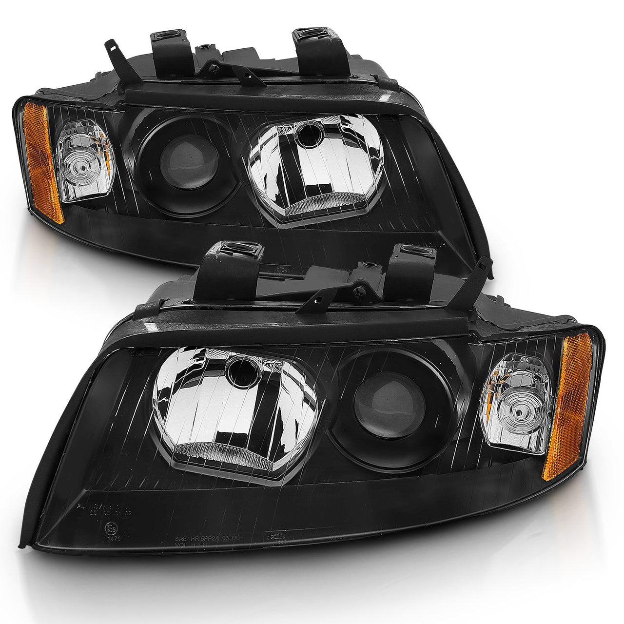 AUDI A4/S4 GEN2 02-05 HEADLIGHTS BLACK (HALOGEN TYPE)
