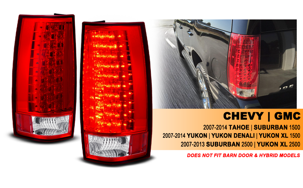CHEVY TAHOE/SUBURBAN 07-UP LED G3 TAIL LIGHTS RED/CLEAR