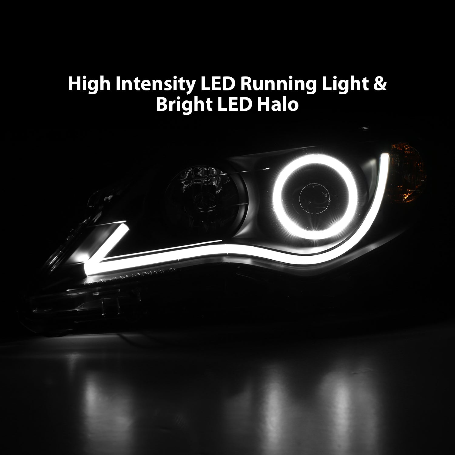 TOYOTA CAMRY 12-13 PROJECTOR HEADLIGHTS HALO BLACK CLEAR AMBER
