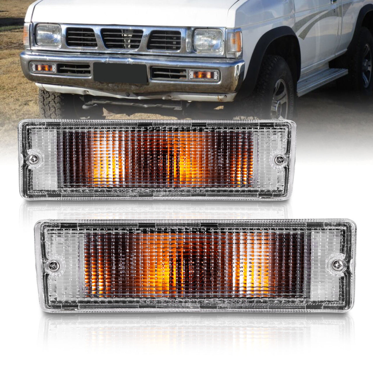 NISSAN PICKUP 88-97 BUMPER LIGHTS CLEAR