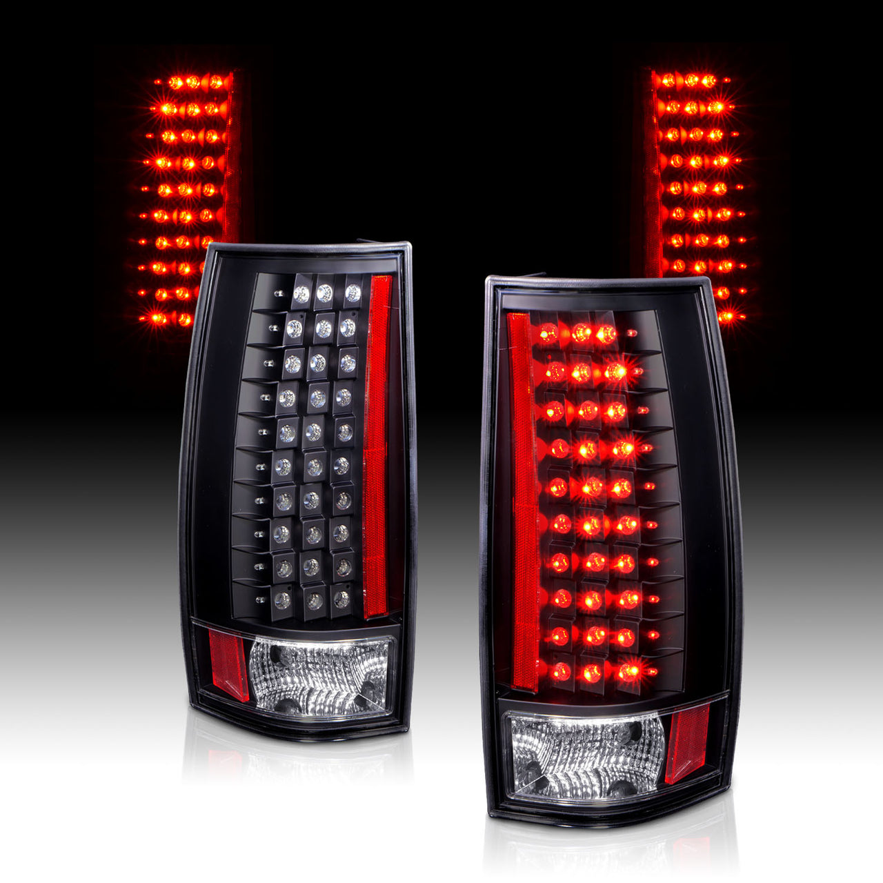 CHEVY TAHOE/SUBURBAN 07-UP LED G4 TAIL LIGHTS BLACK (ESCALADE LOOK)