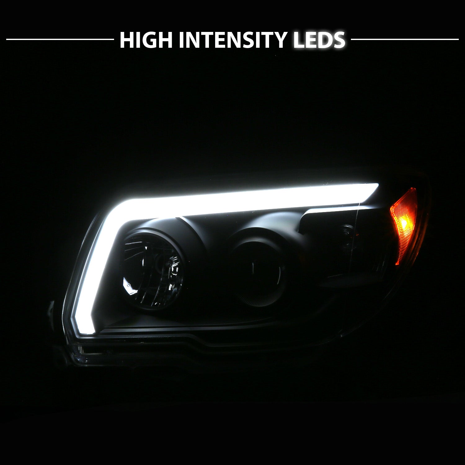 TOYOTA 4 RUNNER 06-09 PROJECTOR HEADLIGHTS PLANK STYLE BLACK