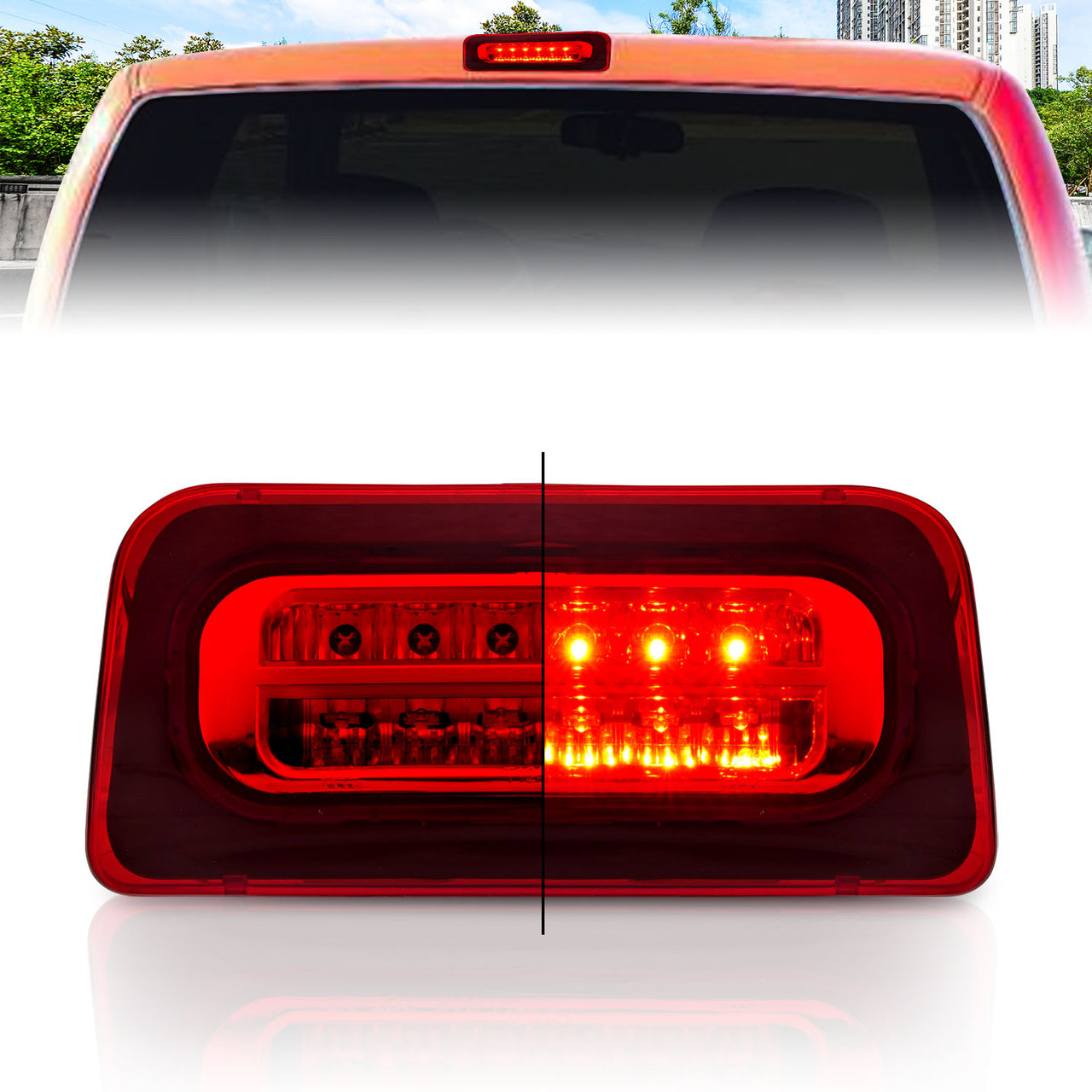 CHEVY S-10/GMC SONOMA 94-04 LED 3RD BRAKE LIGHT ALL RED (ONLY FOR STANDARD CAB MODEL)