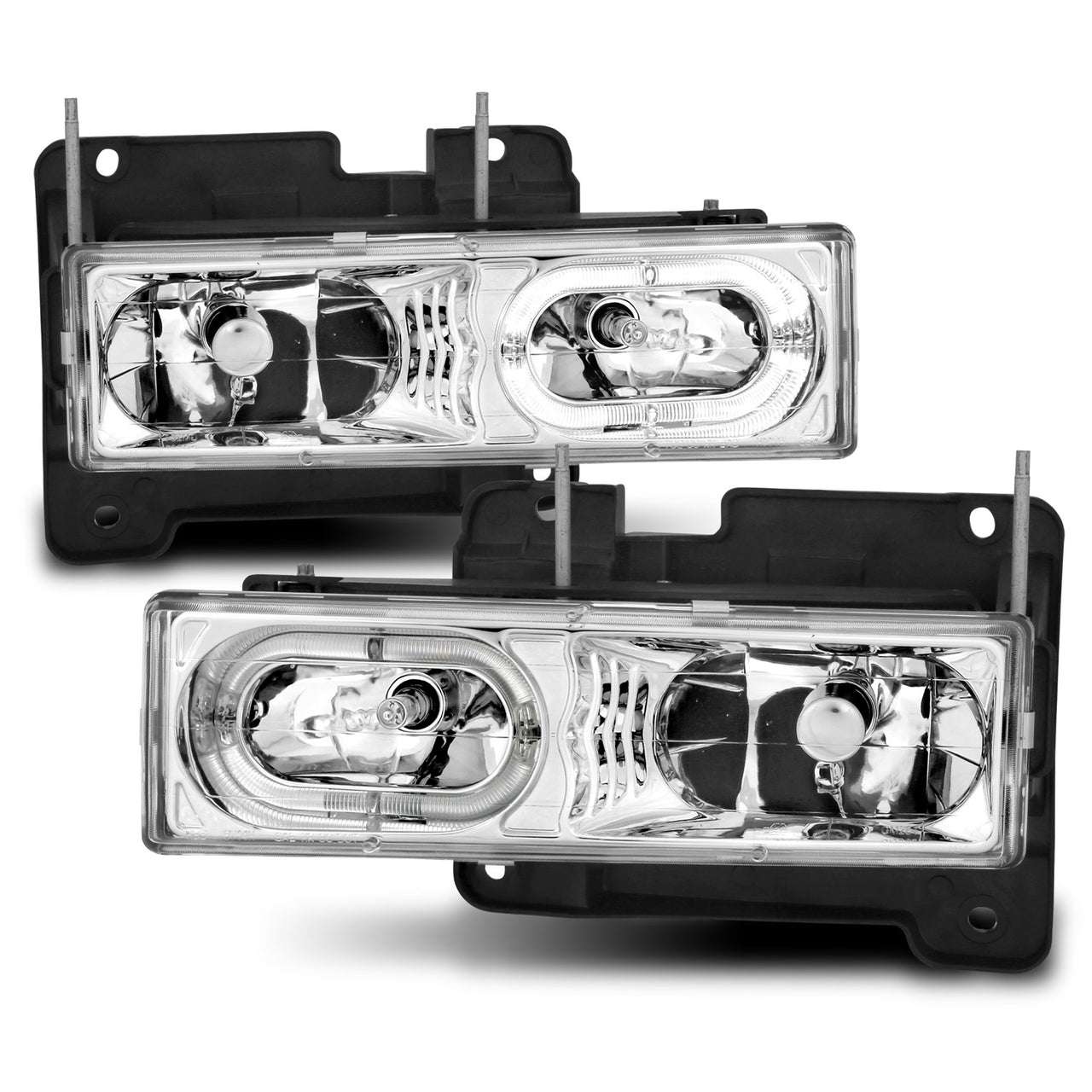 CHEVY FULLSIZE 88-98 CRYSTAL HEADLIGHTS HALO CLEAR