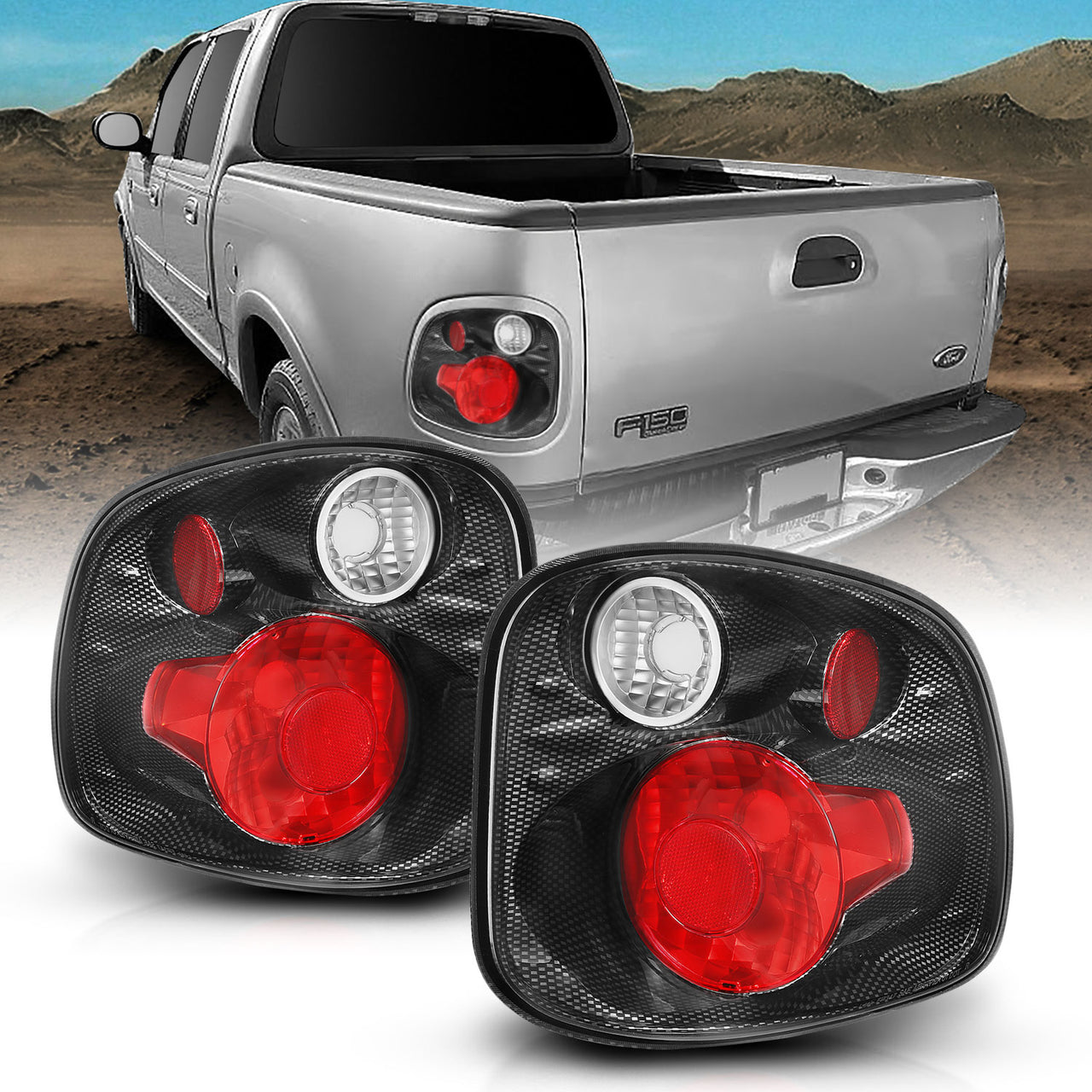 FORD F-SERIES FLARE SIDE 01-03 TAIL LIGHTS VERSION 2 CARBON