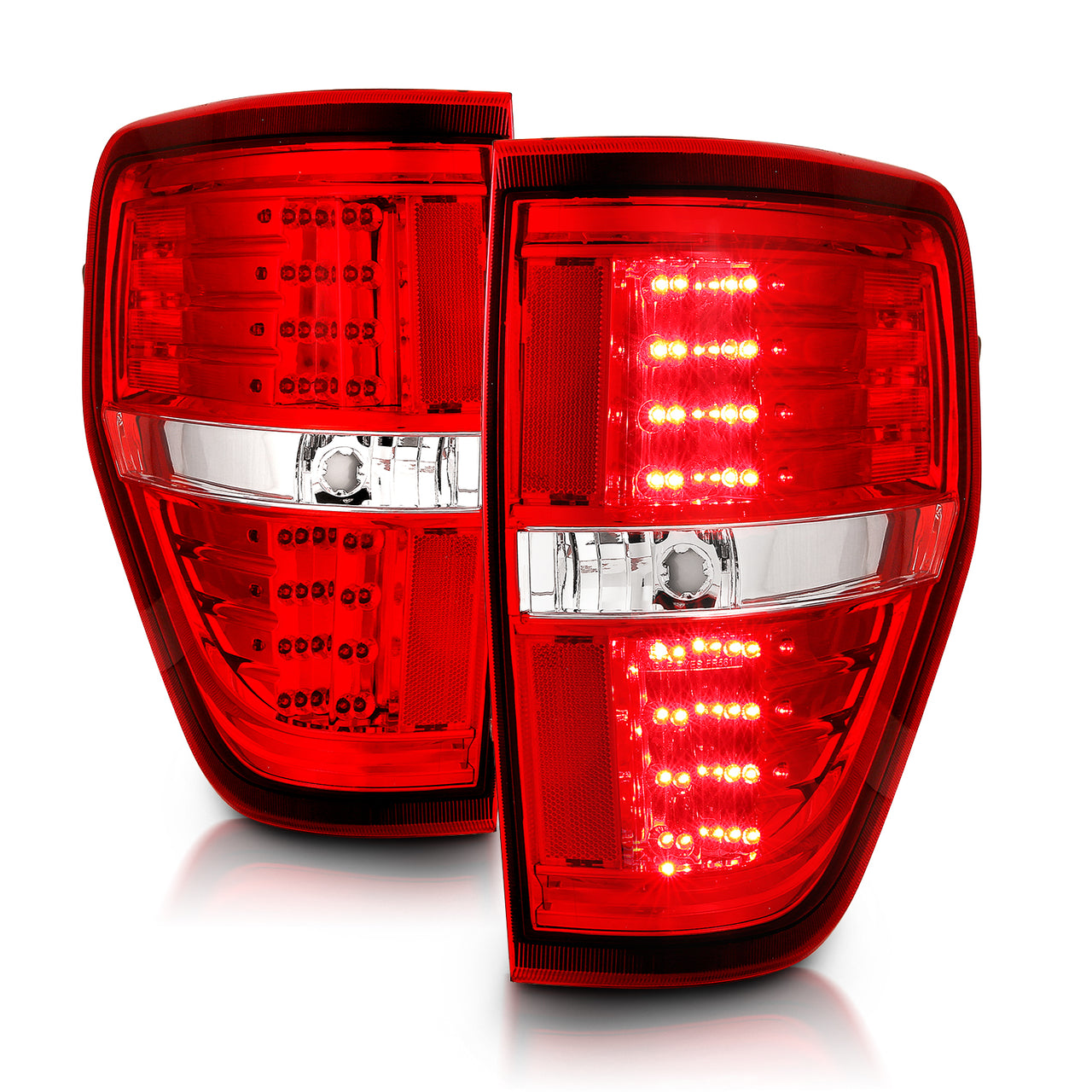 FORD F-150 09-13 LED TAIL LIGHTS RED/CLEAR