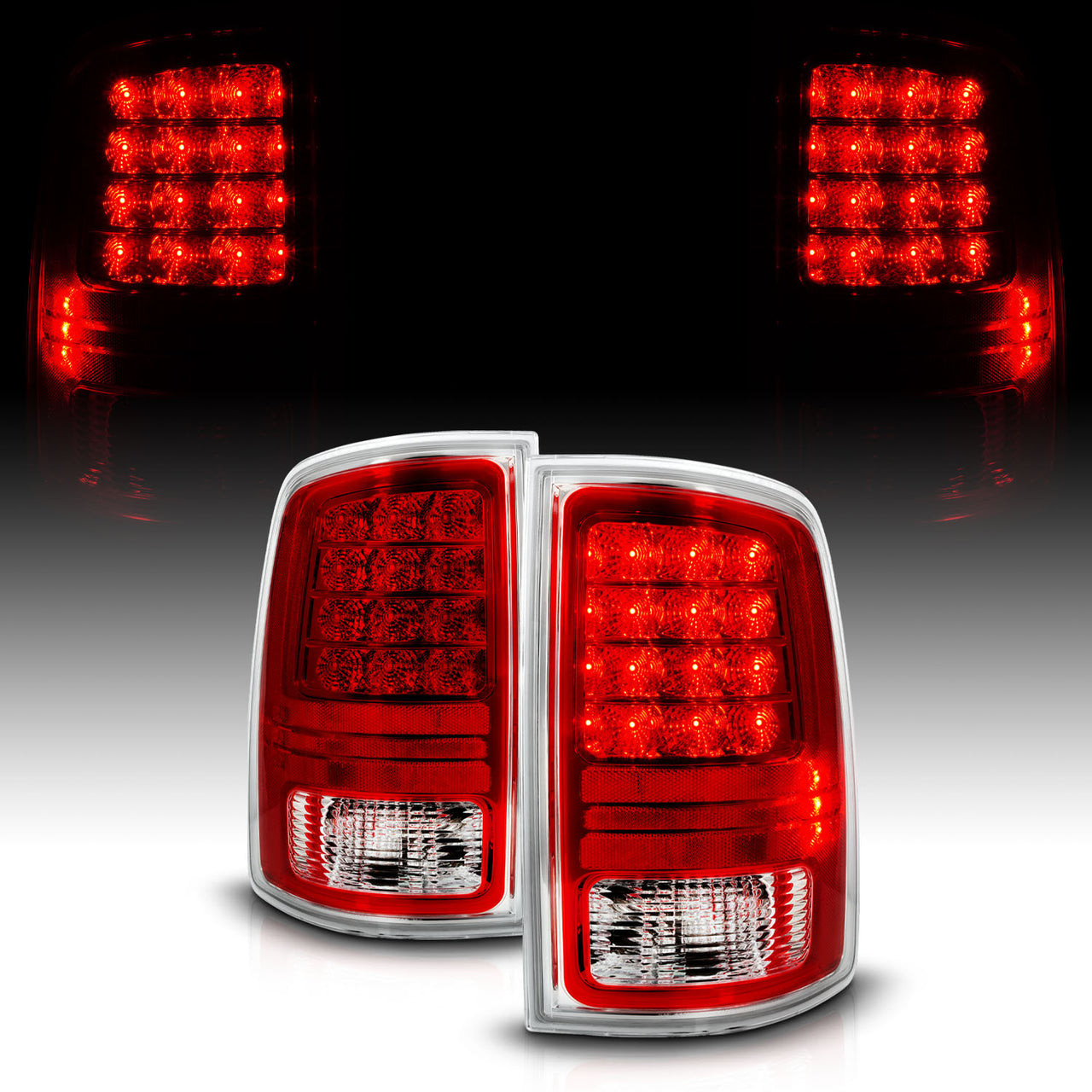 DODGE RAM 1500 13-19 LED TAIL LIGHTS RED/CLEAR  (OE STYLE)