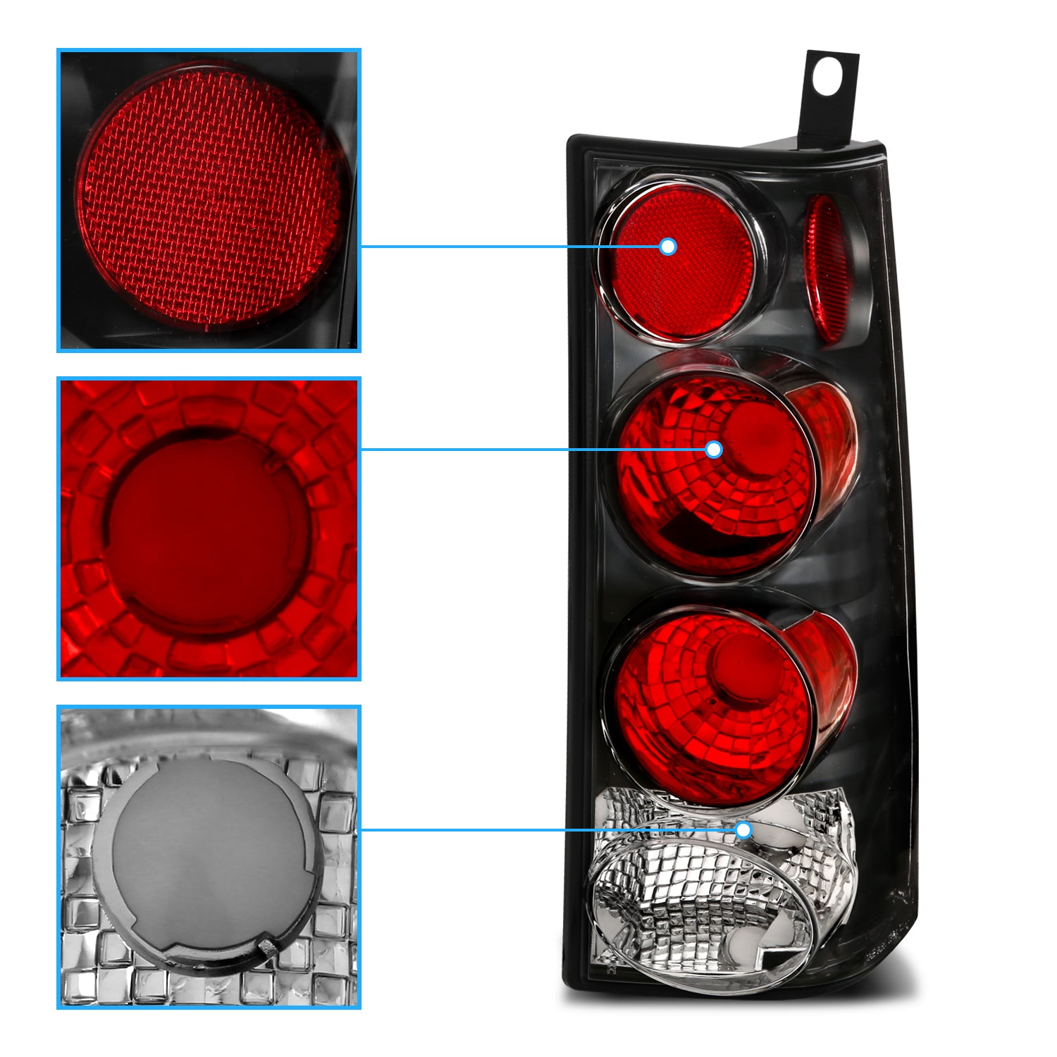 GMC SAVANA 03-05 TAIL LIGHTS BLACK