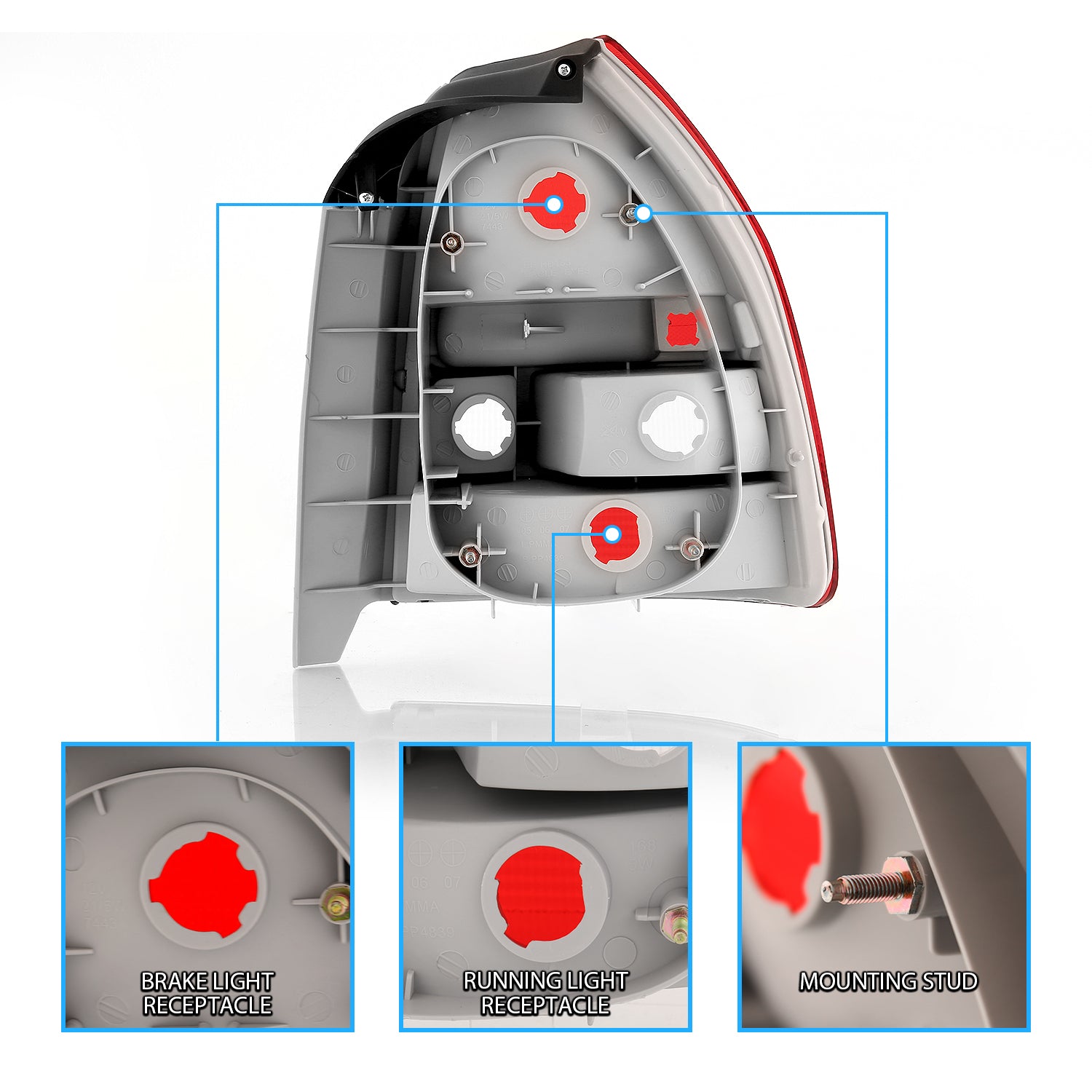 HONDA CIVIC 96-98 3DR TAIL LIGHTS RED/CLEAR