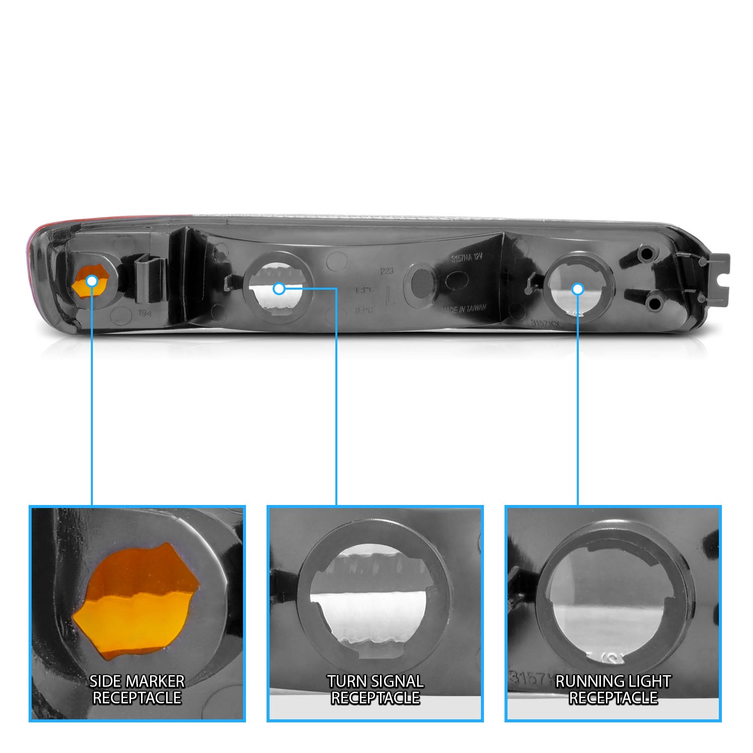 GMC YUKON/SIERRA 00-03 PARKING LIGHTS BLACK AMBER