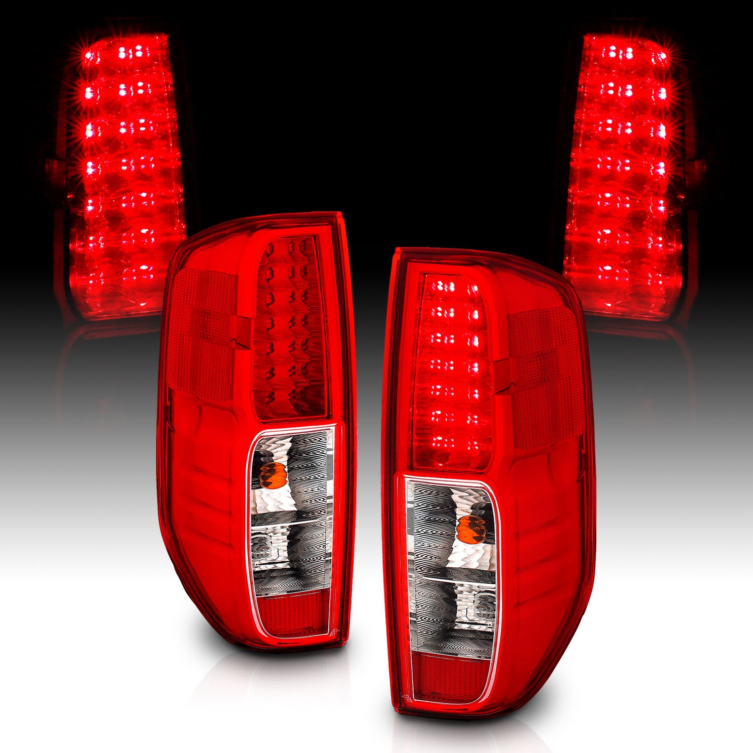 NISSAN FRONTIER 05-08  LED TAIL LIGHTS RED/CLEAR