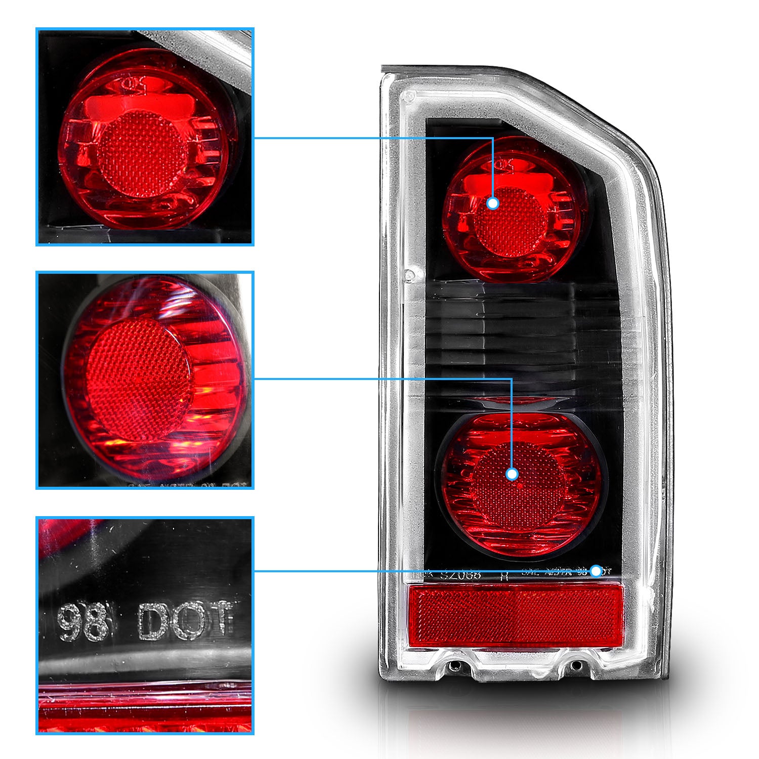 SUZUKI VITARA 88-98 TAIL LIGHTS BLACK