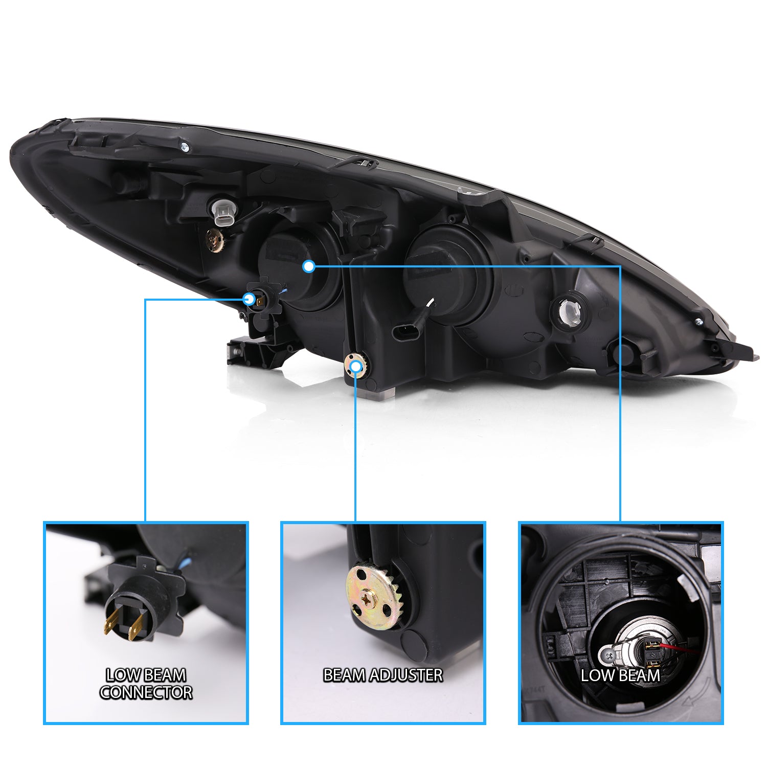 LEXUS ES 300/330 02-04 PROJECTOR HEADLIGHTS HALO BLACK CLEAR (RX HALO)