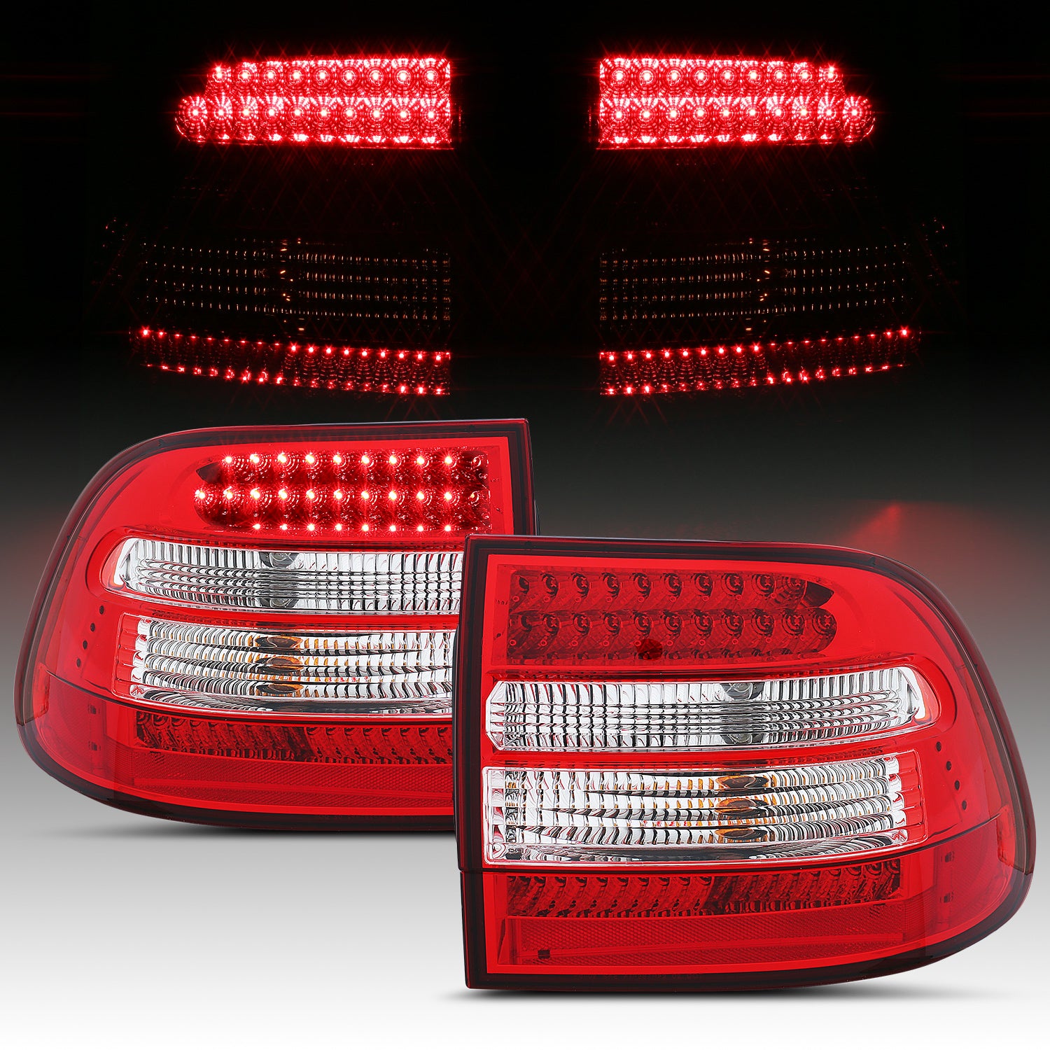 PORSCHE CAYENNE 03-06 LED TAIL LIGHTS RED/CLEAR