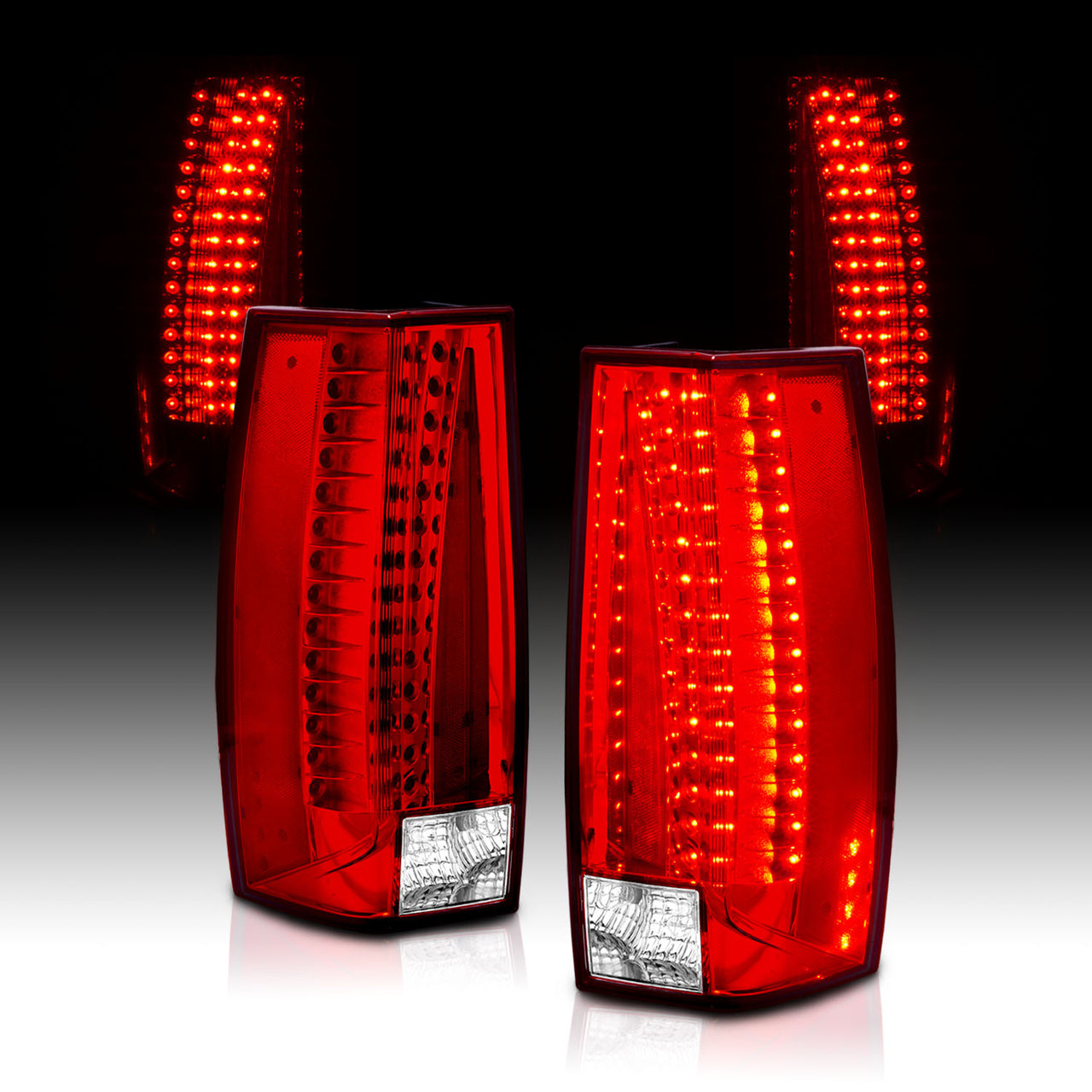 CHEVY TAHOE/SUBURBAN/YUKON/YUKON XL 07-10 LED G5 TAIL LIGHTS RED/CLEAR (ESCALADE LOOK)