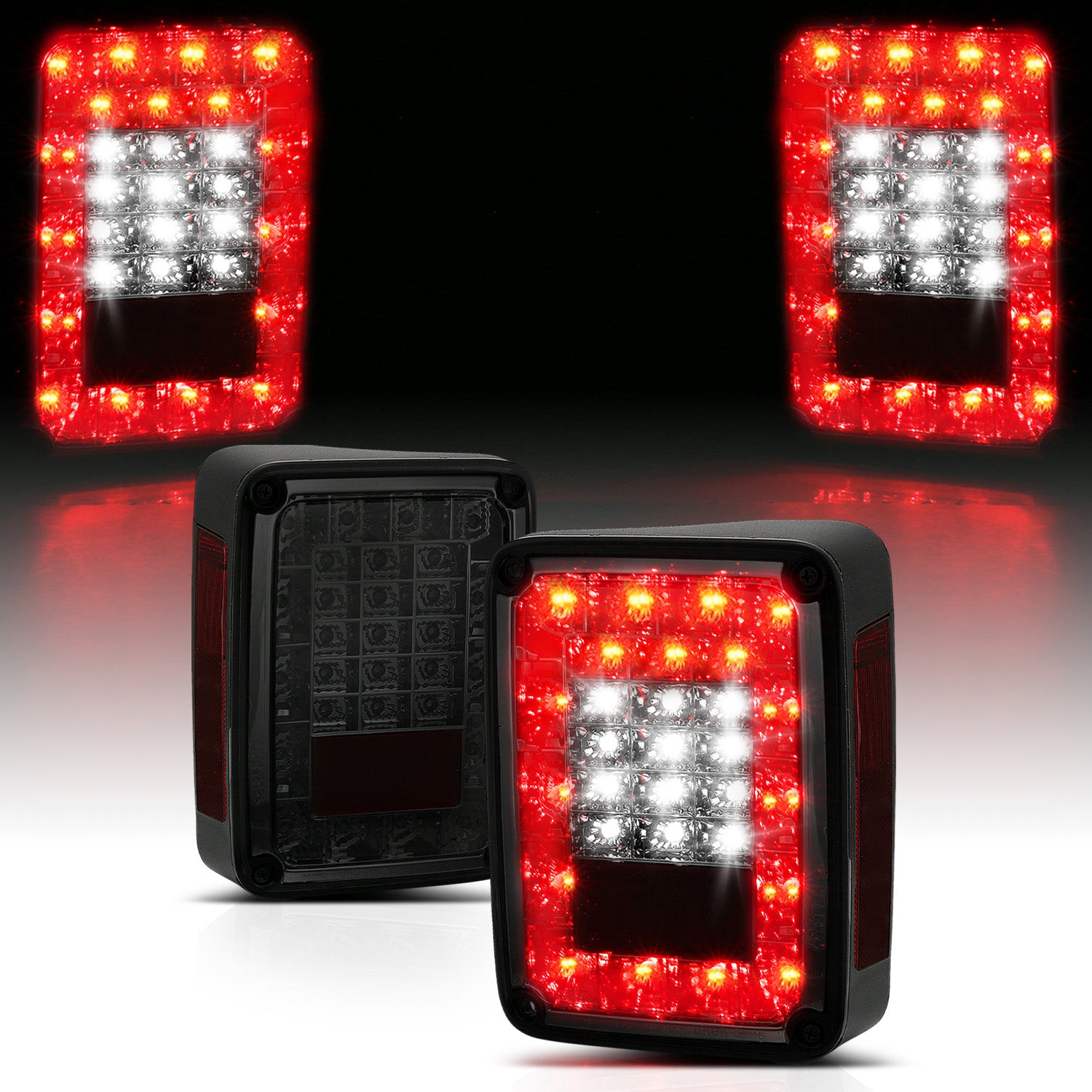 JEEP WRANGLER 07-17 LED TAIL LIGHTS SMOKE
