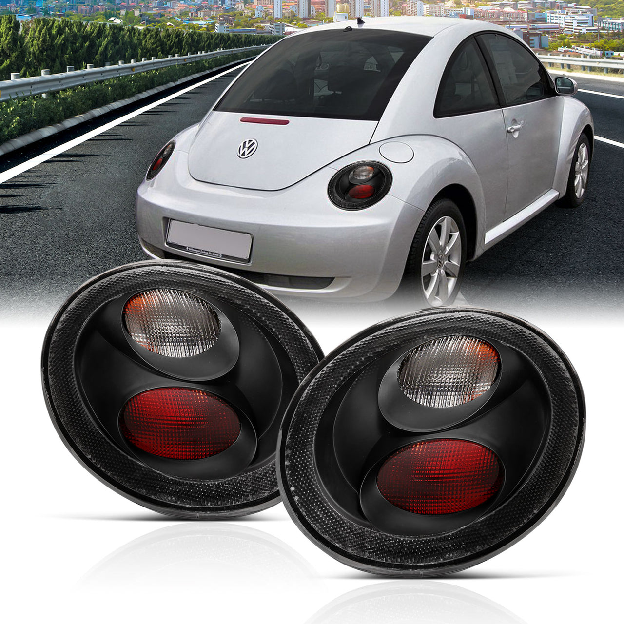 VOLKSWAGEN BEETLE 98-02 TAIL LIGHTS BLACK