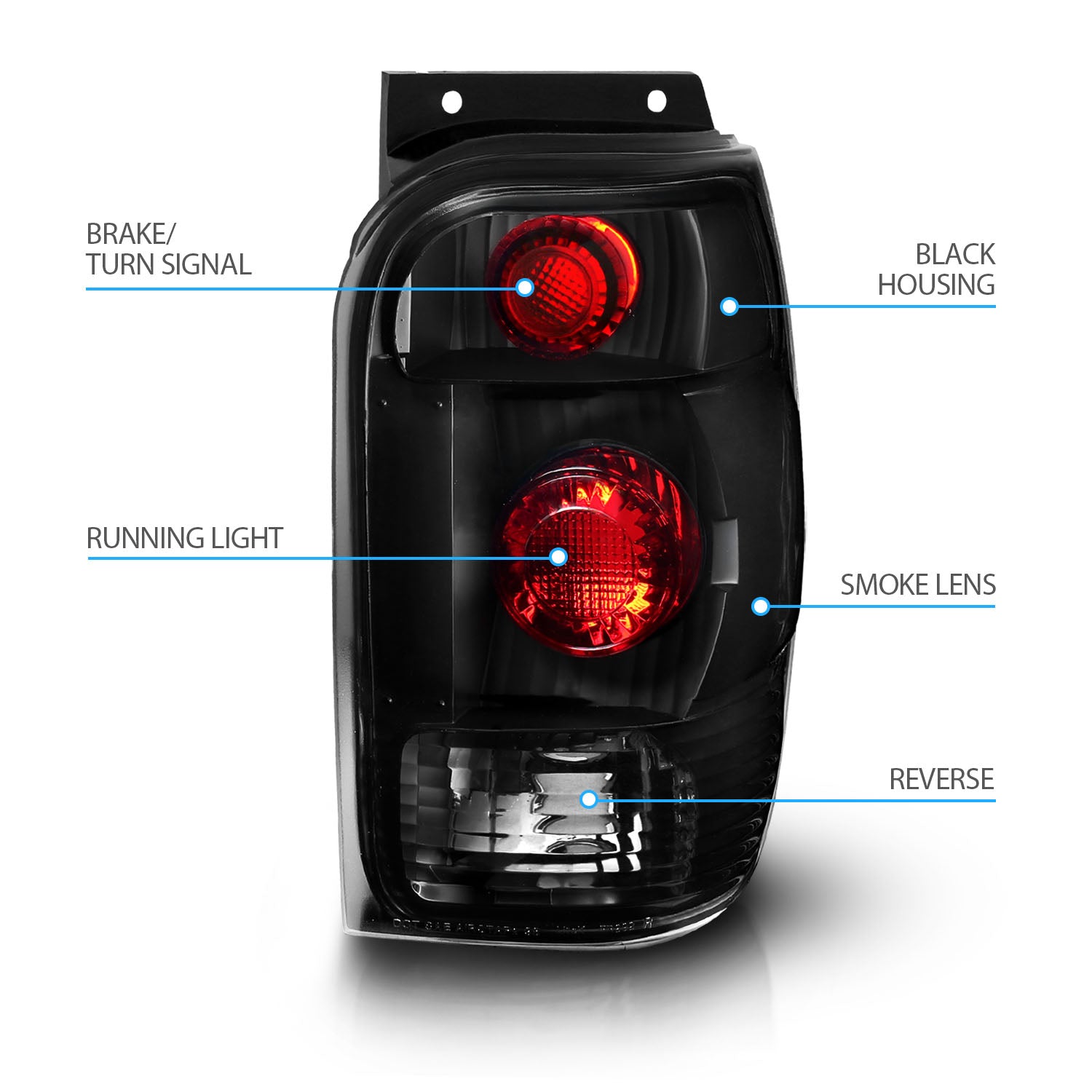 FORD EXPLORER 98-00 TAIL LIGHTS DARK SMOKE