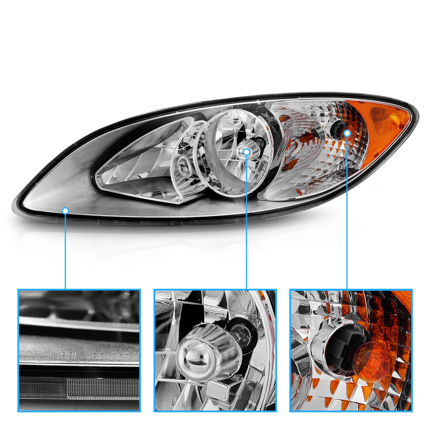 INTERNATIONAL PROSTAR 08-16  H.L CHROME AMBER (OE REPLACEMENT)