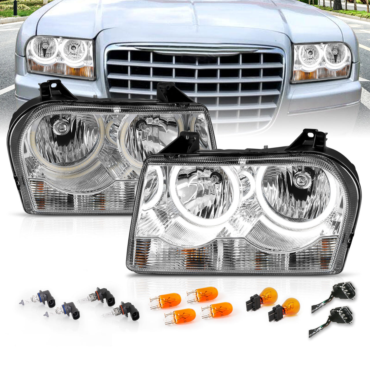 CHRYSLER 300 05-UP H.L HALO CHROME (SUPER WHITE)