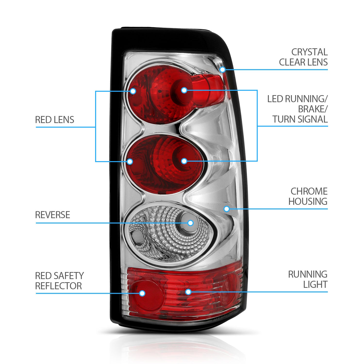 CHEVY SILVERADO 03-06 TAIL LIGHTS CHROME