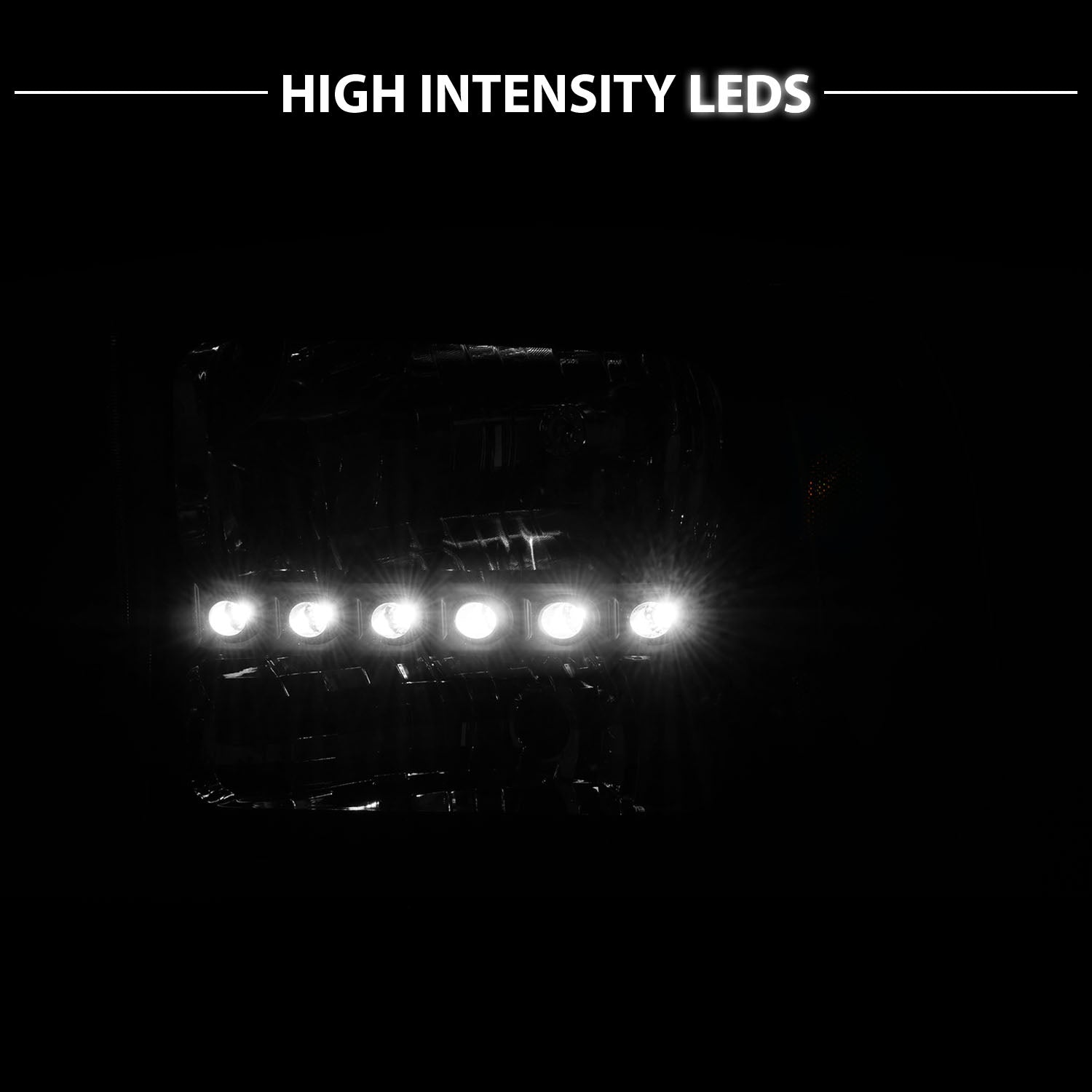 FORD EXCURSION 00-04/SUPER DUTY 99-04 HEADLIGHTS BLACK 1PC AMBER (W/ LED)