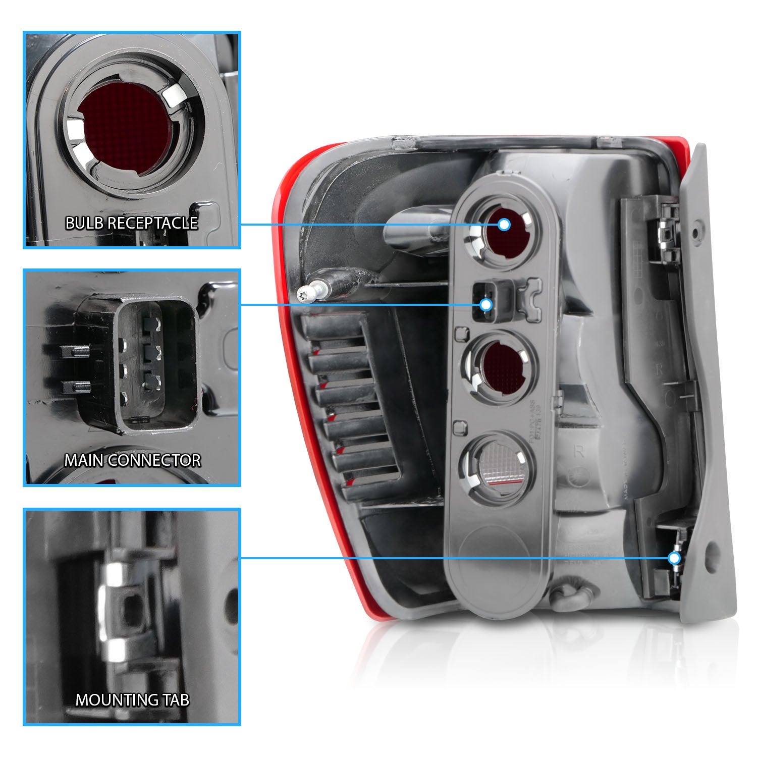 JEEP GRAND CHEROKEE 99-03 TAIL LIGHTS DARK RED (OE STYLE)
