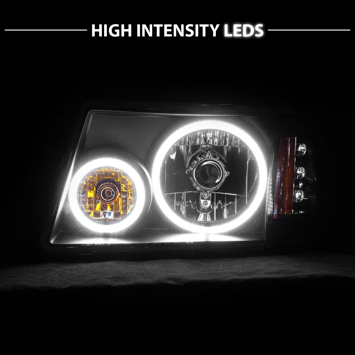 FORD RANGER 01-09 HEADLIGHTS HALO 1PC BLACK AMBER (RX HALO)