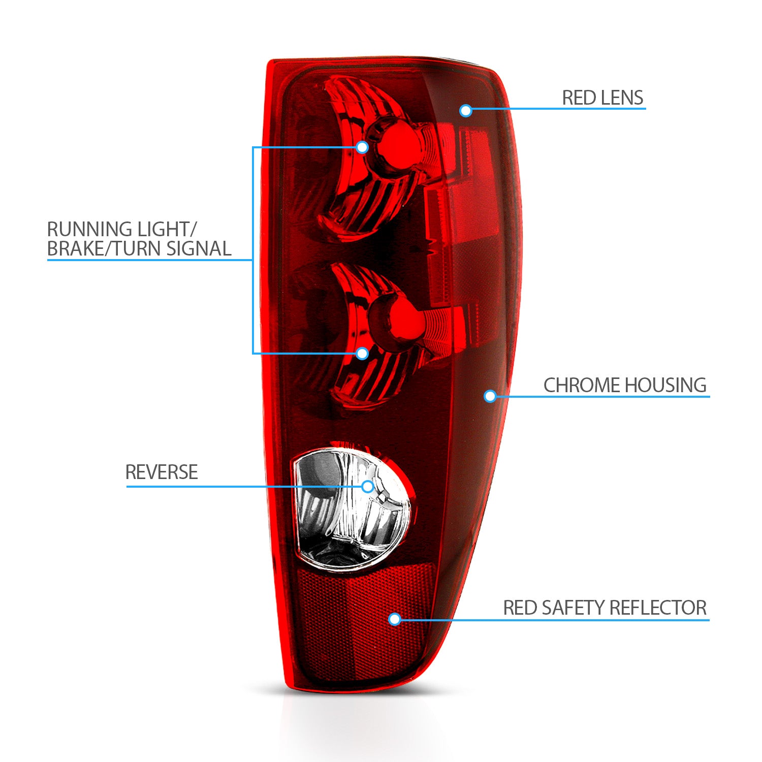 CHEVY COLORADO/ GMC CANYON 04-12 TAIL LIGHTS CHROME (OE REPLACEMENT)