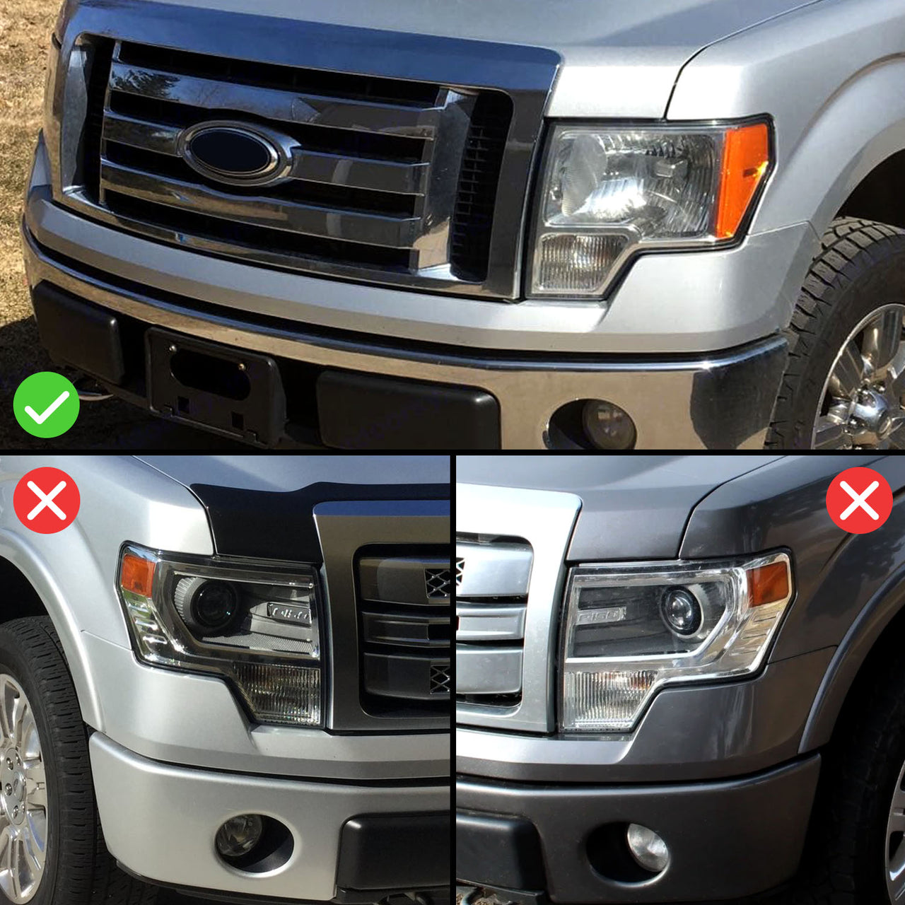 FORD F-150 09-13 PROJECTOR LIGHT BAR STYLE G4 SWITCHBACK HEADLIGHTS BLACK AMBER