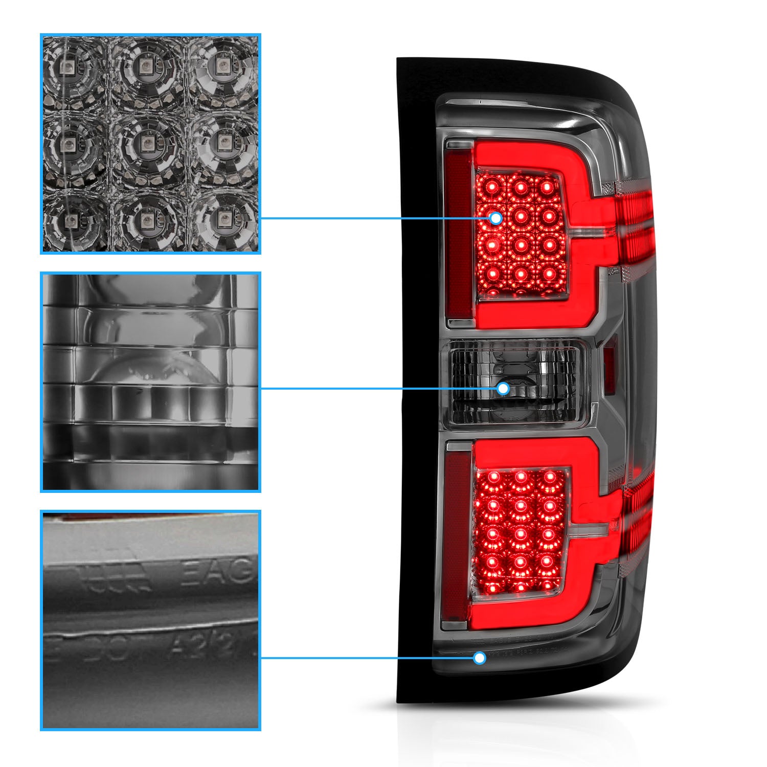 CHEVY SILVERADO 14-17 LED TAIL LIGHTS SMOKE LENS (SEQUENTIAL SIGNAL)