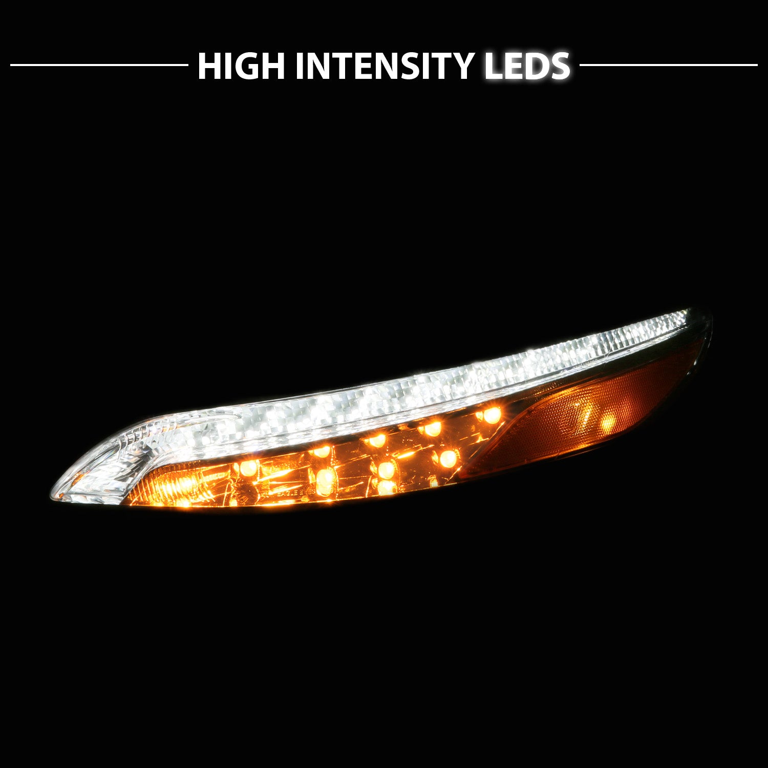 JEEP CHEROKEE 14-UP LED PARKING/SIGNAL LIGHTS ALL CHROME AMBER