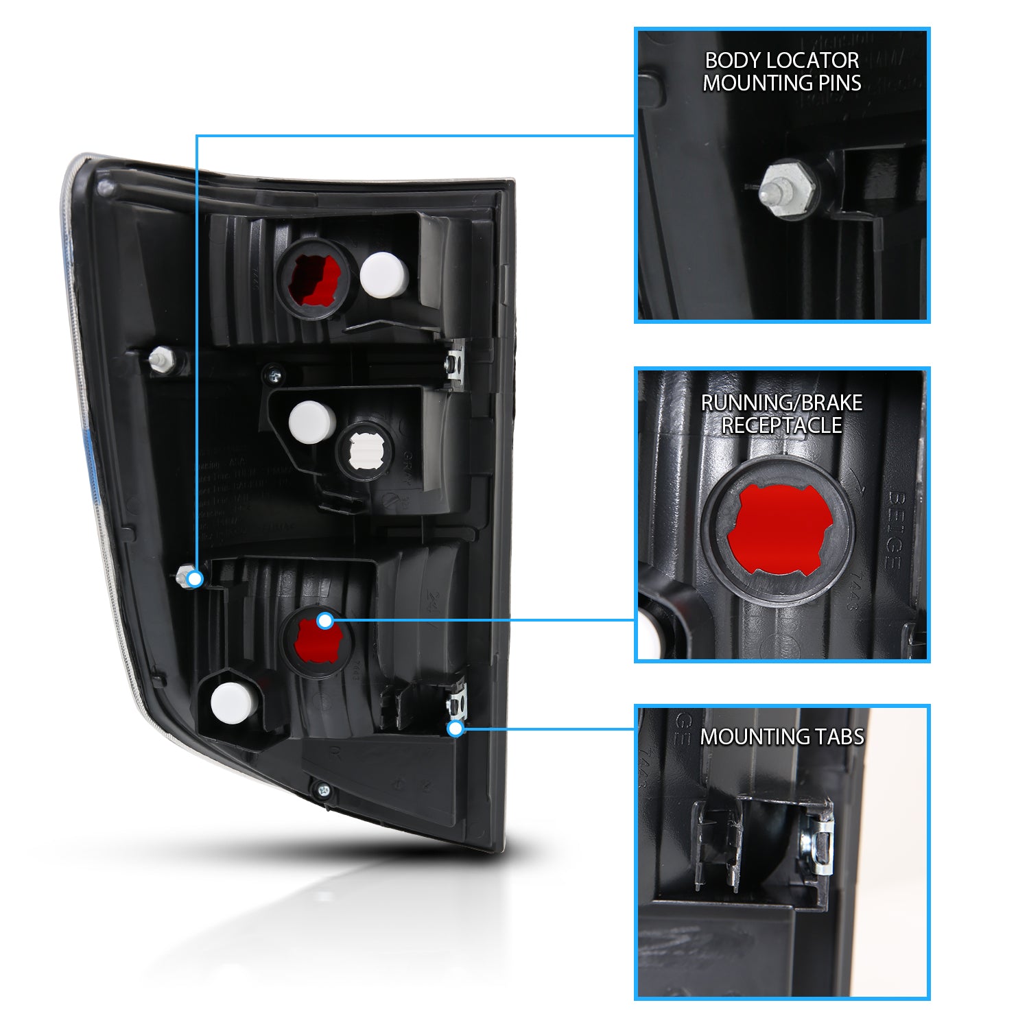 HONDA RIDGELINE 06-08 BLACK HOUSING DARK RED LENS (W/O BULB)