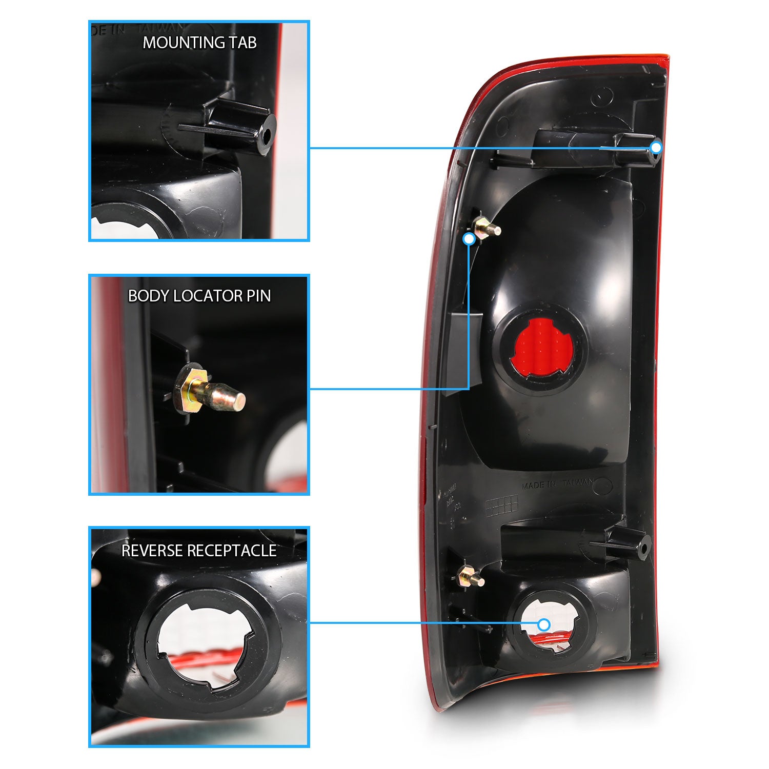 FORD F-SERIES STYLE SIDE 97-03 TAIL LIGHTS RED (OE REPLACEMENT)