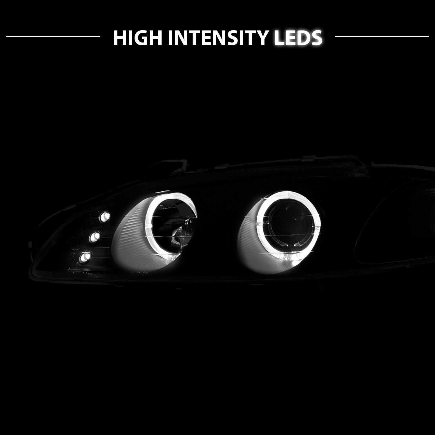 MITSUBISHI ECLIPSE 97-99 PROJECTOR HEADLIGHTS G2 2 HALO BLACK CLEAR