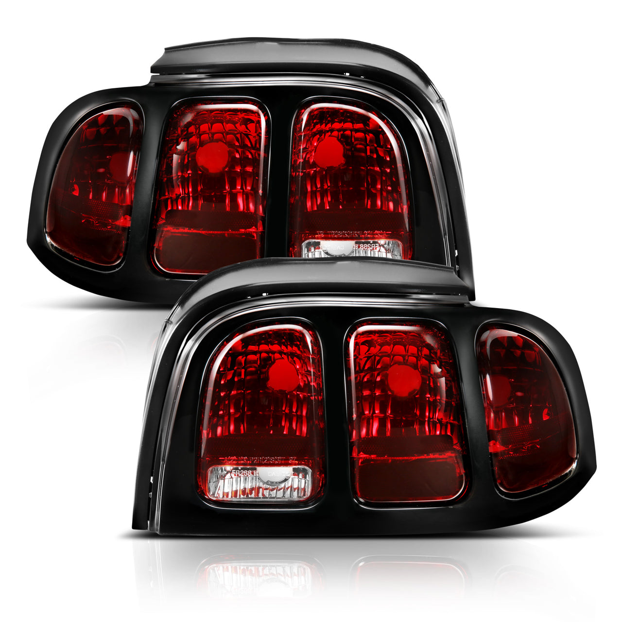 FORD MUSTANG 96-98 TAIL LIGHTS DARK RED (OE STYLE)