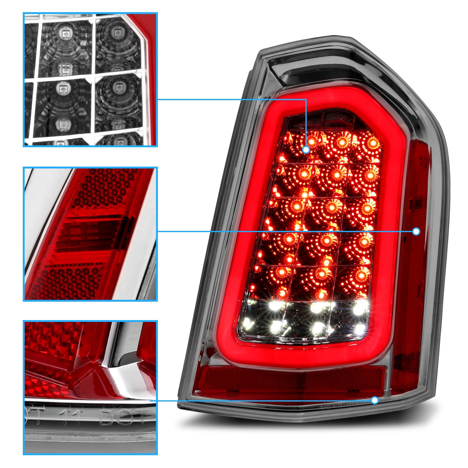 CHRYSLER 300 11-14 LED TAIL LIGHTS CHROME (SEQUENTIAL SIGNAL)