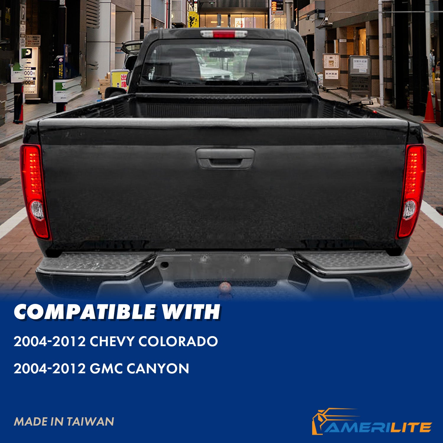 CHEVY COLORADO/GMC CANYON 04-12  LED TAIL LIGHTS CHROME HOUSING RED/CLEAR LENS (W/ C LIGHT BAR)