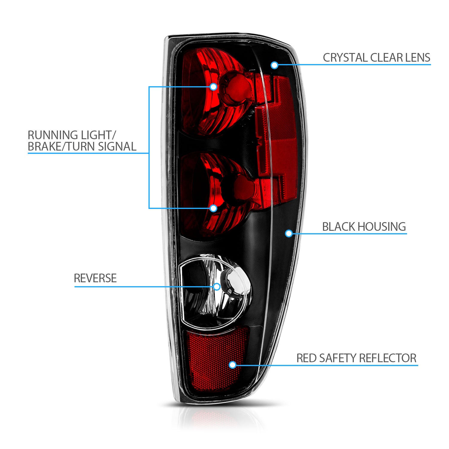 CHEVY COLORADO/GMC CANYON 04-12 TAIL LIGHTS BLACK