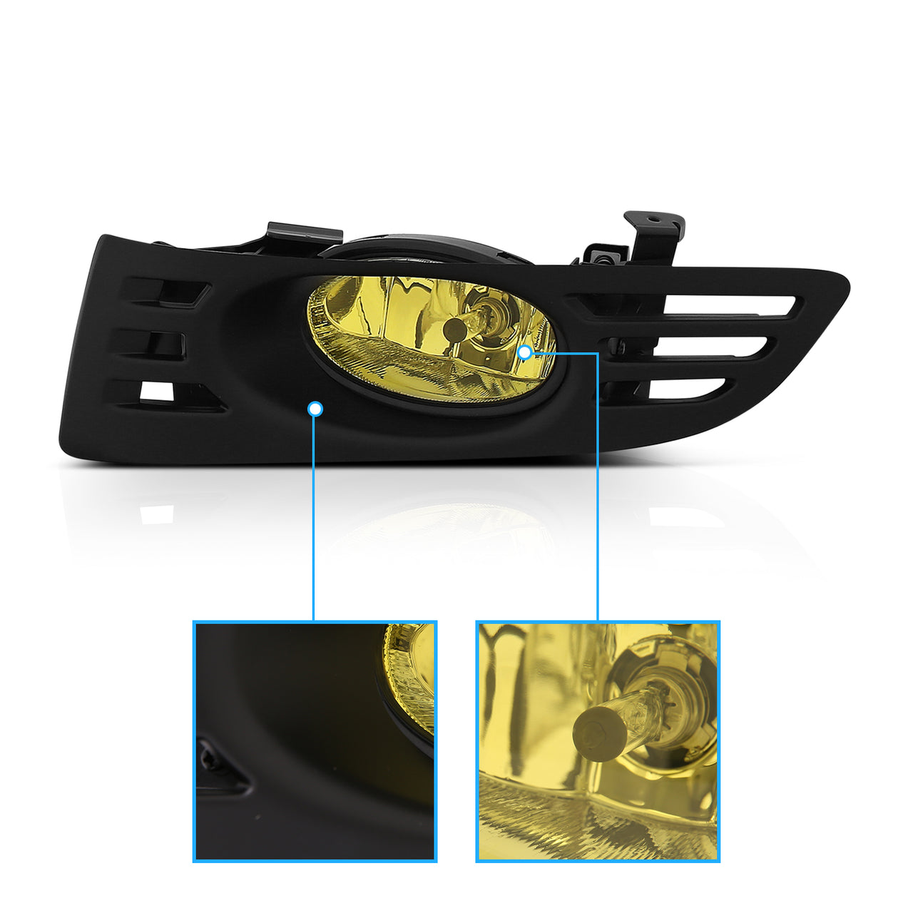 HONDA ACCORD 03-05 2-DR FOG LIGHTS WITH WIRING KITS AND SWITCH (YELLOW)